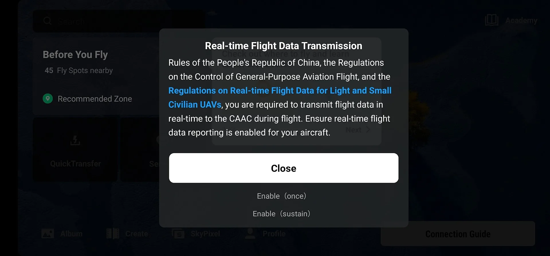 Data transmission requirement